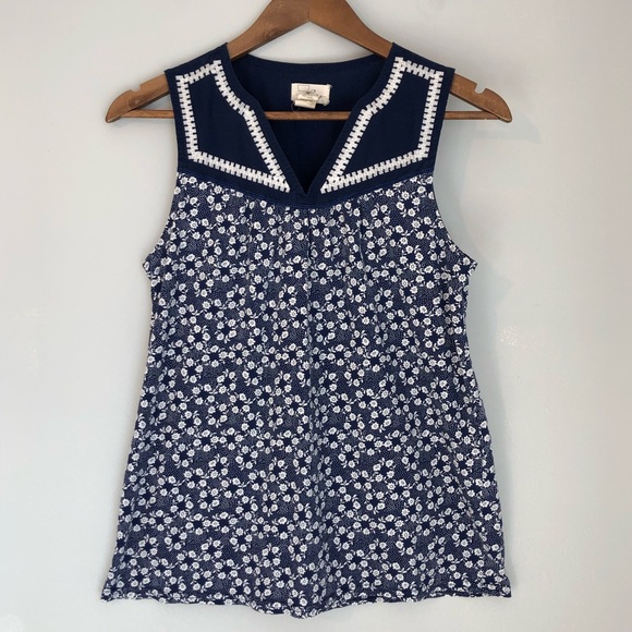 Levi’s Navy Blue White Ditsy Print Tank, size Small - Picture 4 of 8